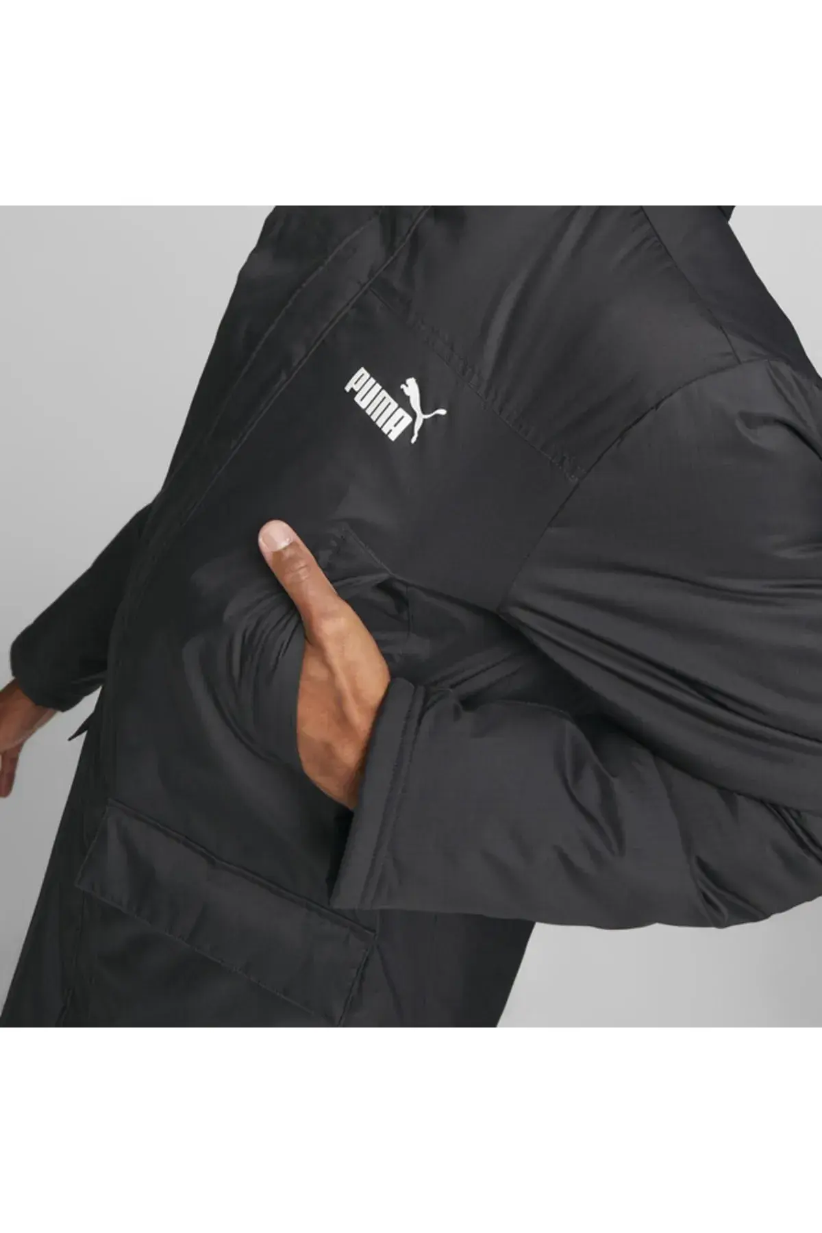 Puma Padded Hooded Parka Siyah Erkek Uzun Parka Mont
