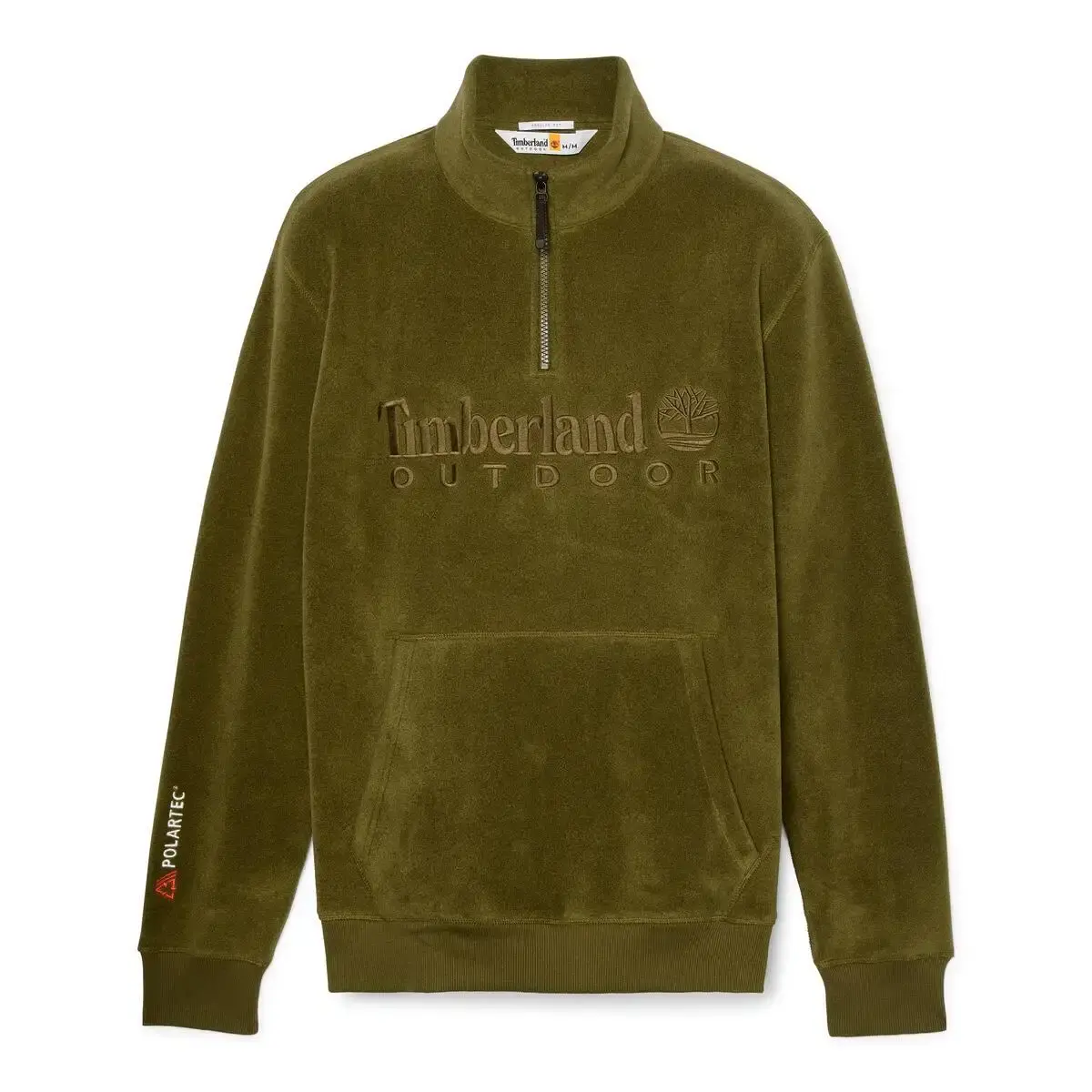 Timberland LINEAR LOGO 1/4 ZIP POLARTEC 200 FLEECE Yeşil Erkek Sweatshirt