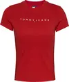 Tommy Hilfiger TJW SLIM LINEAR TEE, XME Kırmızı Kadın T-Shirt & Polo