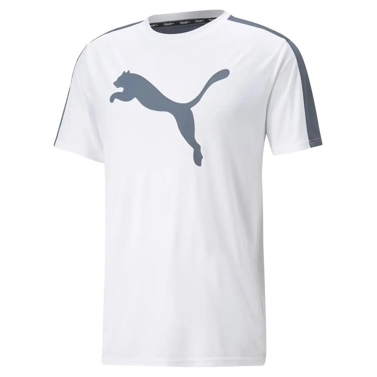 Puma Fıt Commercıal Logo Tee Beyaz Erkek Koşu Ve Performans T-Shirt