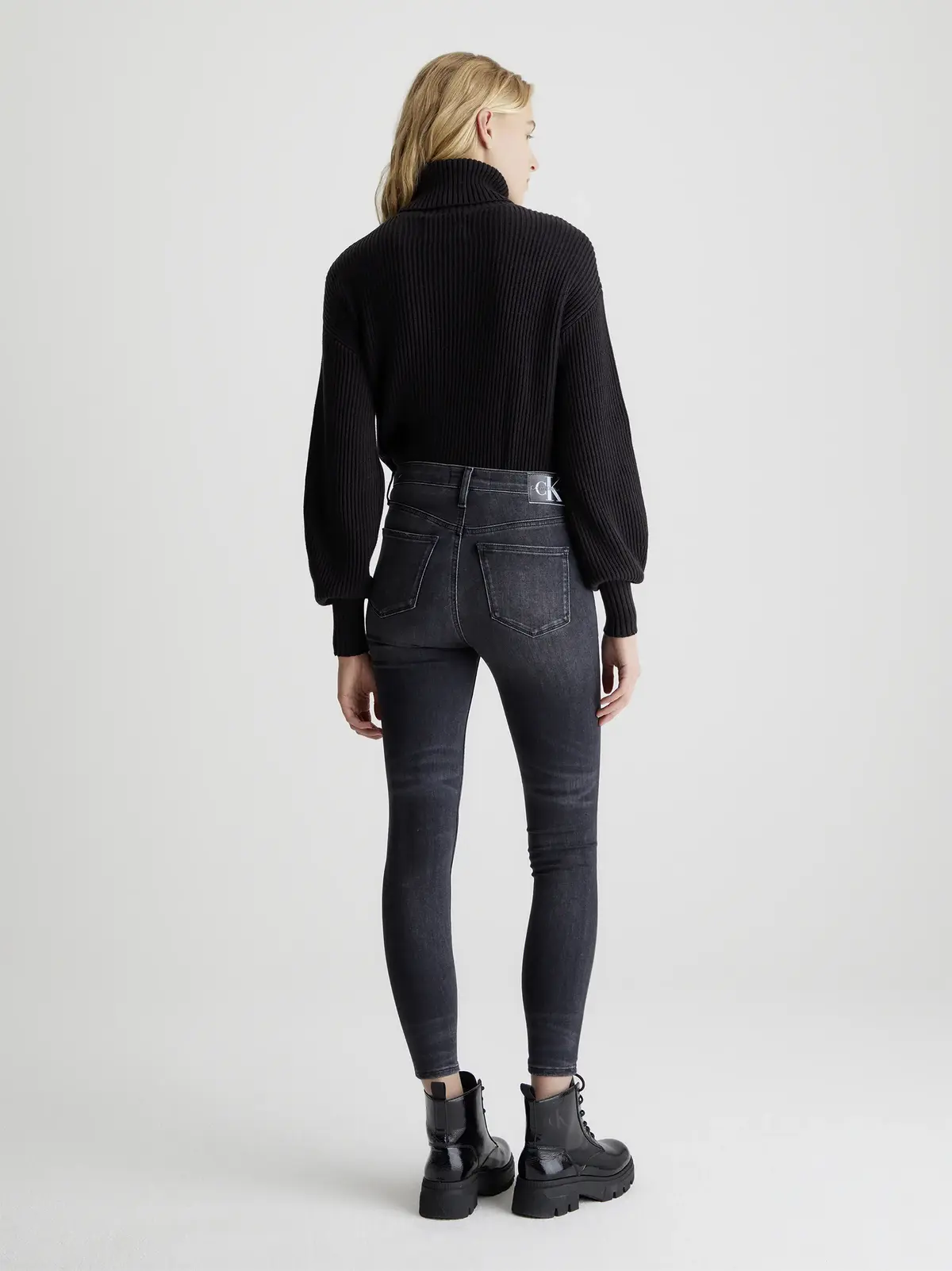 Calvin Klein HIGH RISE SUPER SKIN Kadın Antrasit Kot Pantolon