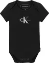 Calvin Klein MONOGRAM SS BODY, BEH Siyah Yenidoğan Bodysuit