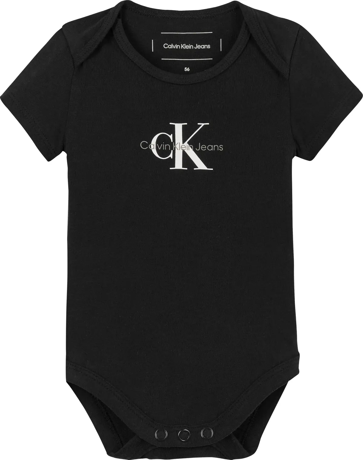 Calvin Klein MONOGRAM SS BODY, BEH Siyah Yenidoğan Bodysuit