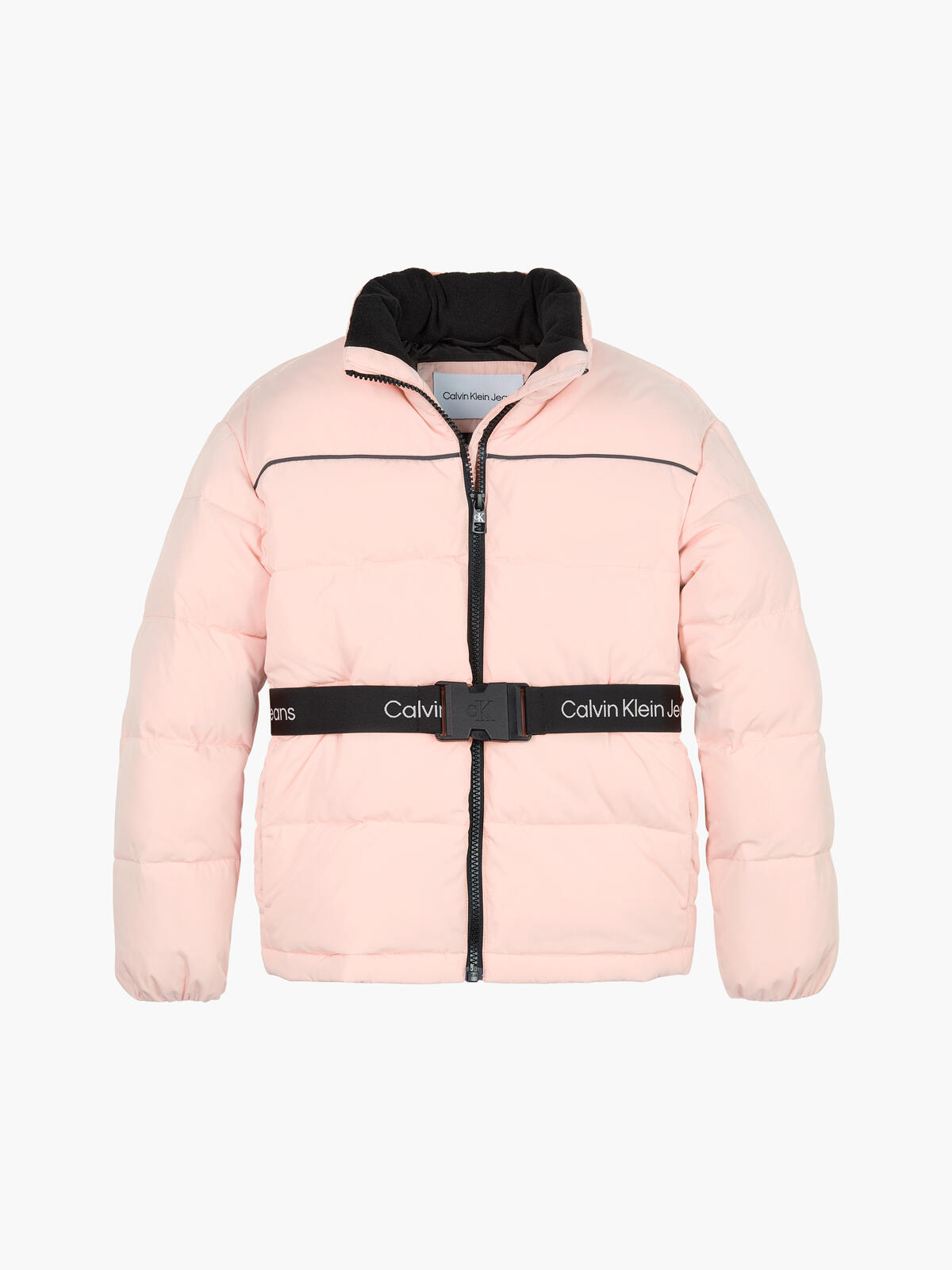 Calvin Klein LOGO TAPE BELT JACKE Kadın Pembe Şişme Mont