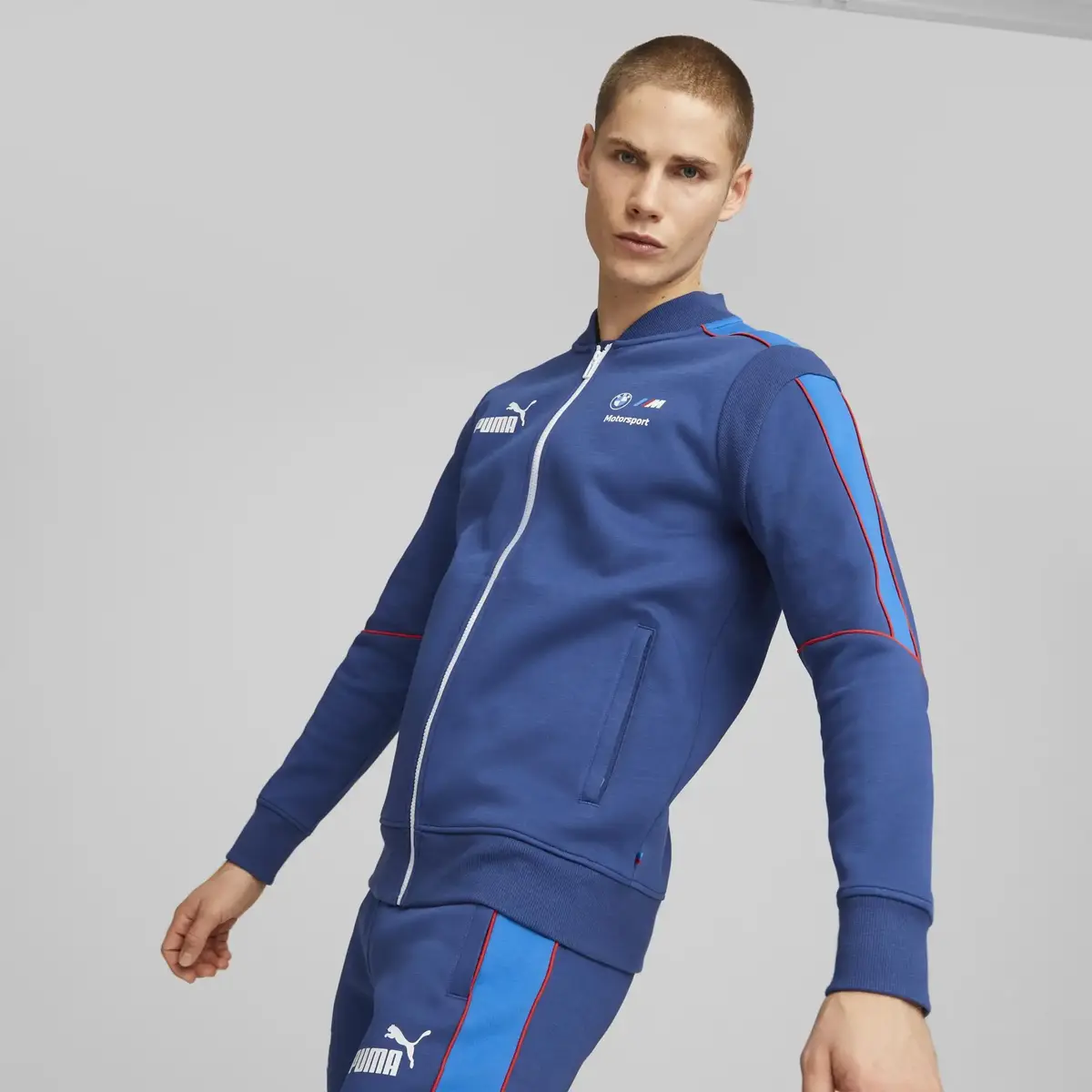 Puma BMW M Motorsport MT7 Fermuarlı Pr Blue Sweatshirt