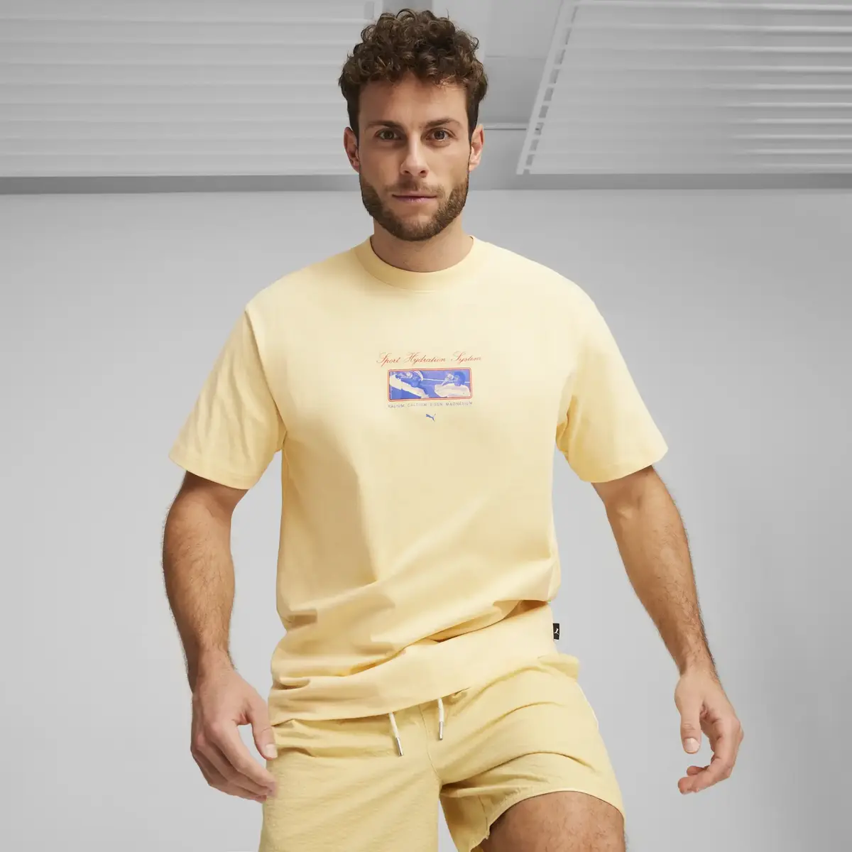 Puma GRAPHICS HYDRATION Tee Sarı Erkek T-Shirt