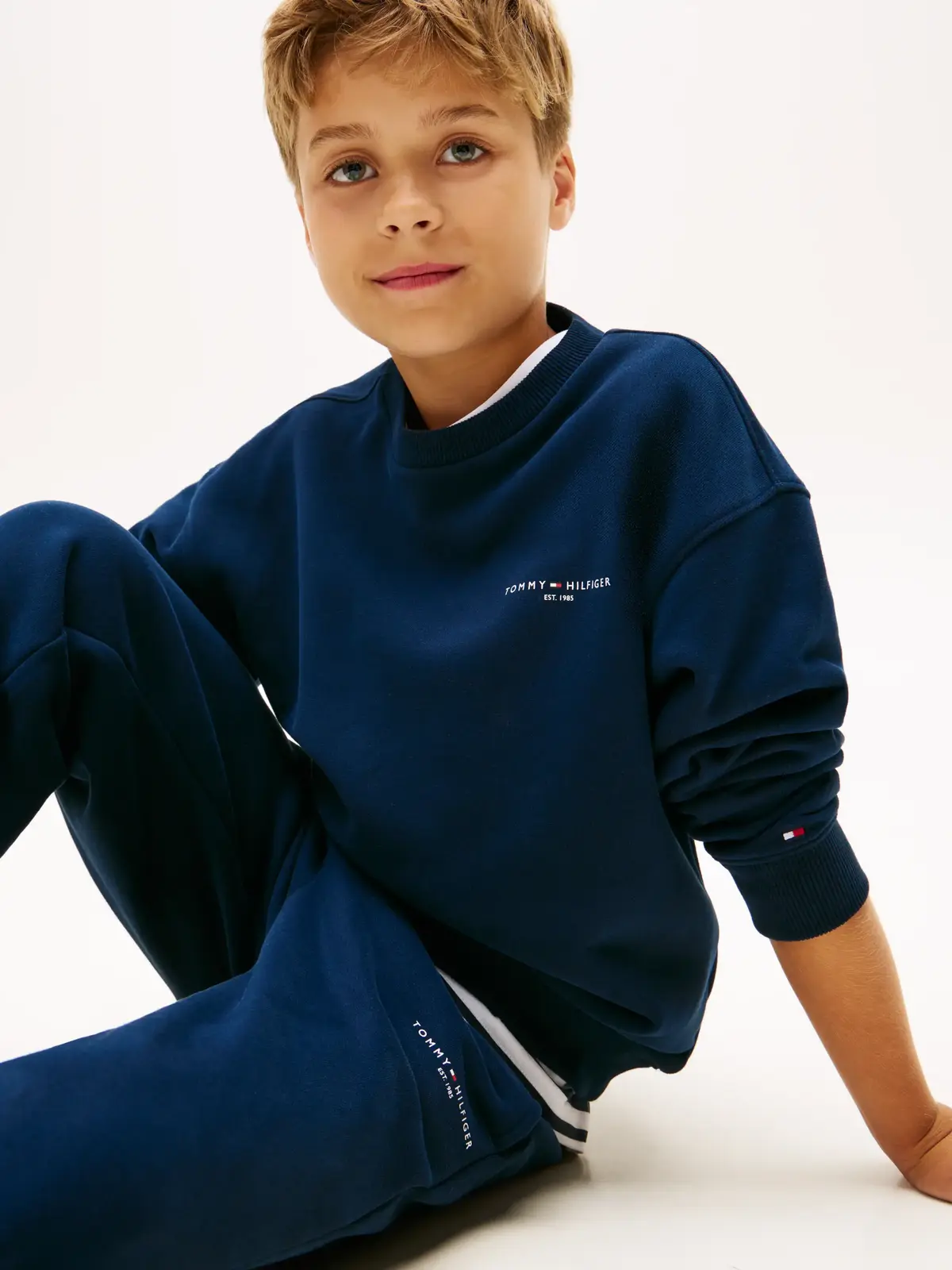 Tommy Hilfiger Kids Mini Corp Crew Neck Sweatshirt Set Lacivert Unisex Çocuk Eşofman Takımı