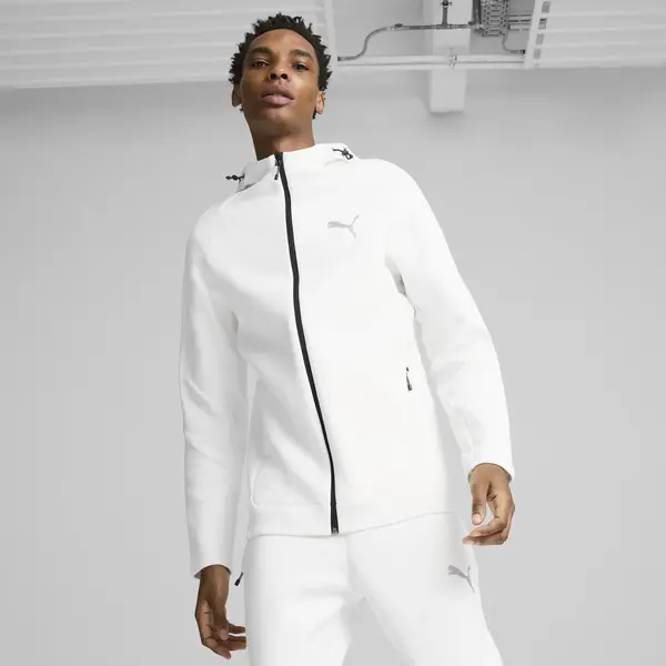 Puma EVOSTRIPE Full-Zip Hoodie Beyaz Erkek Fermuarlı Ceket