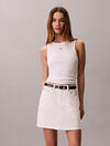 Calvin Klein 90S MINI SKIRT CHALK, ASN, 25 Beyaz Kadın Kot Etek