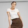 Puma DOWNTOWN Graphic Baby Tee Beyaz Kadın Tişört