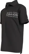 Calvin Klein INST. CUT OFF LOGO P Erkek Siyah Polo T-Shirt