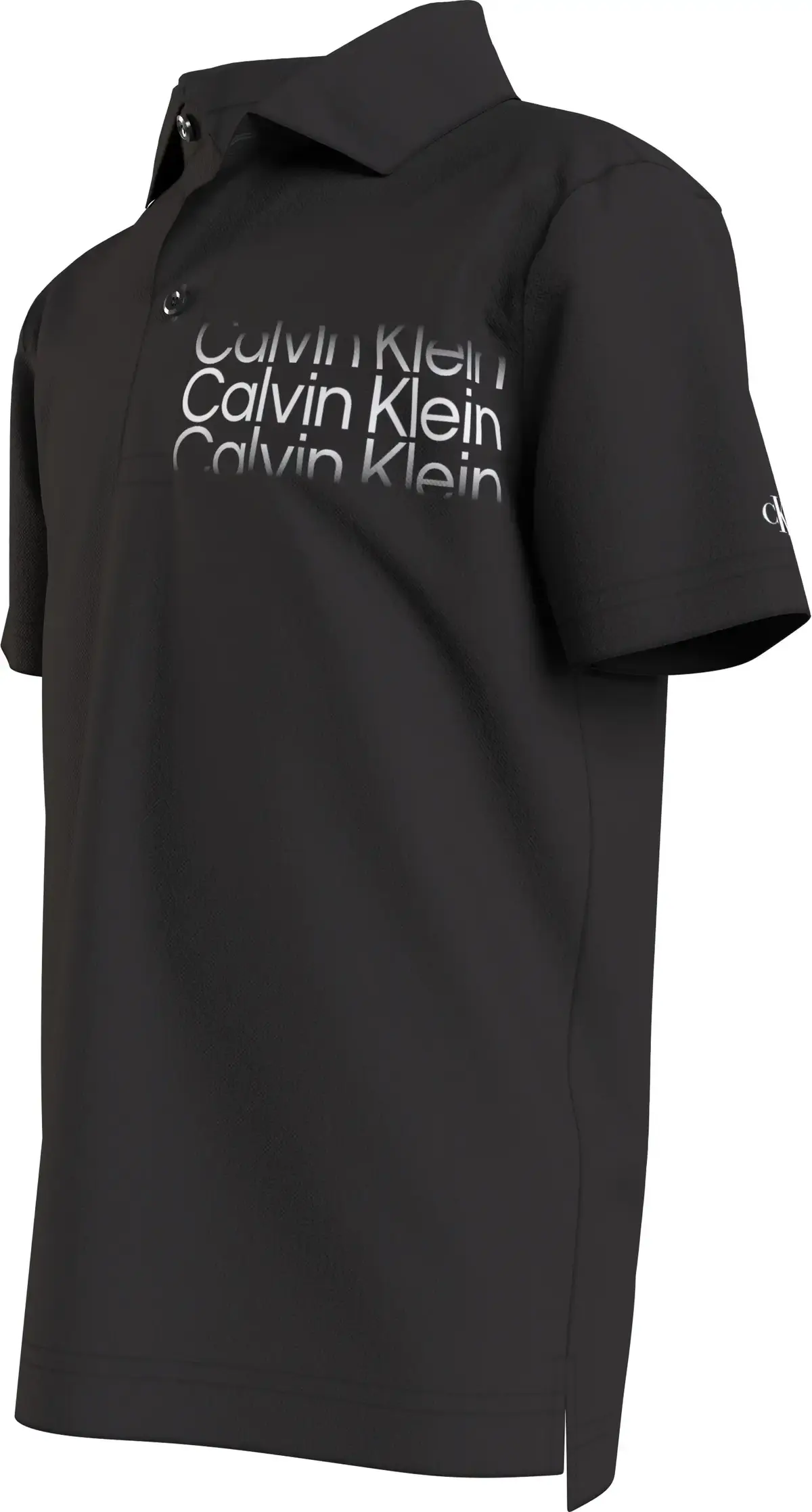 Calvin Klein INST. CUT OFF LOGO P Erkek Siyah Polo T-Shirt