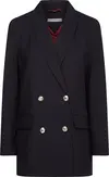Tommy Hilfiger WOOL BLEND CREST DB Kadın Siyah Blazer