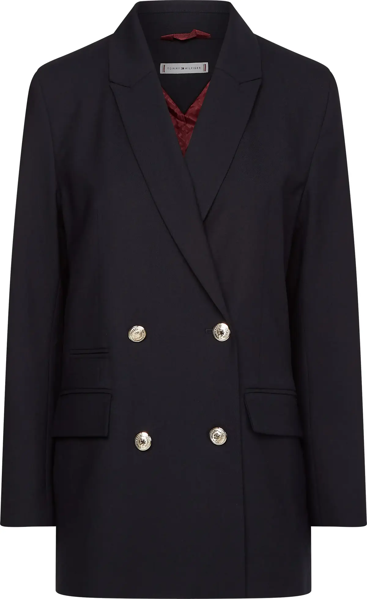 Tommy Hilfiger WOOL BLEND CREST DB Kadın Siyah Blazer