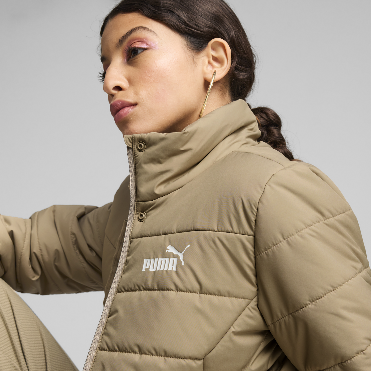 Puma ESS+ Padded Jacket Bej Kadın Mont
