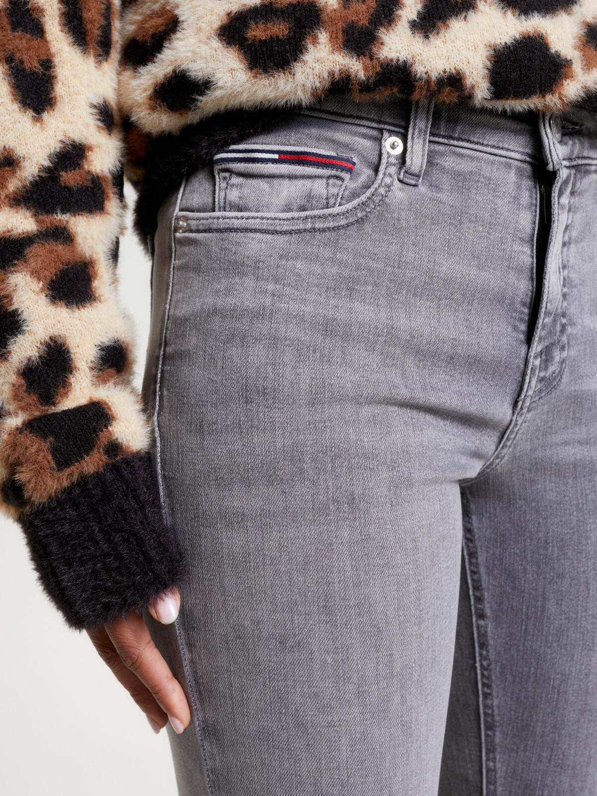 Tommy Hilfiger NORA MR SKN DG1275 Kadın Gri Kot Pantolon