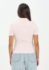 Calvin Klein A - WOVEN LABEL 2X2 RIB POLO Pembe Kadın Polo T-Shirt Calvin Klein A - WOVEN LABEL 2X2 RIB POLO Pembe Kadın Polo T-Shirt