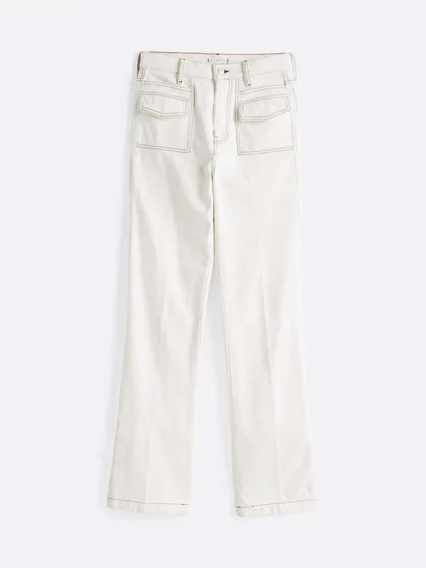 Tommy Hilfiger RELAXED BOOTCUT HW C, YBL Beyaz Kadın Jean Pantolon