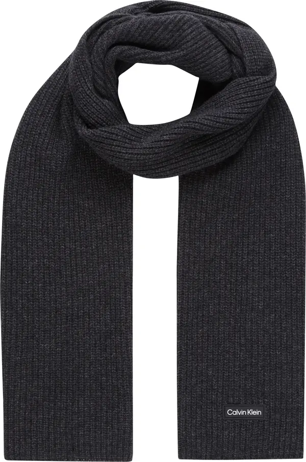 Calvin Klein DADDY WOOL KNIT SCAR Erkek Siyah Atkı