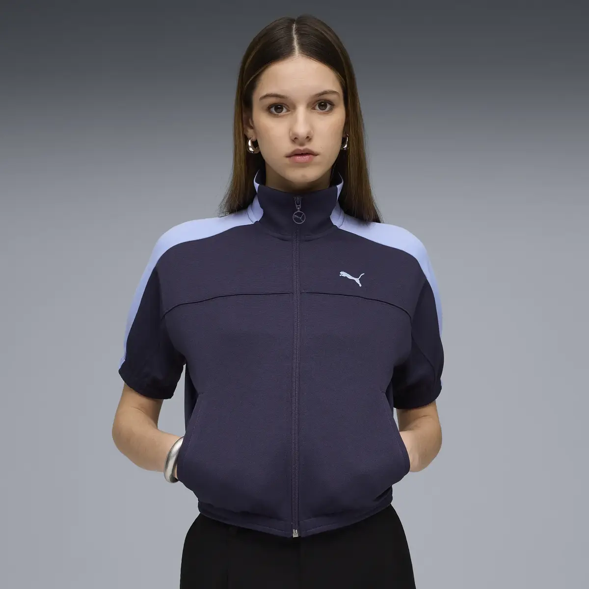 Puma T7 Short Sleeve Jacket Mor Kadın Ceket