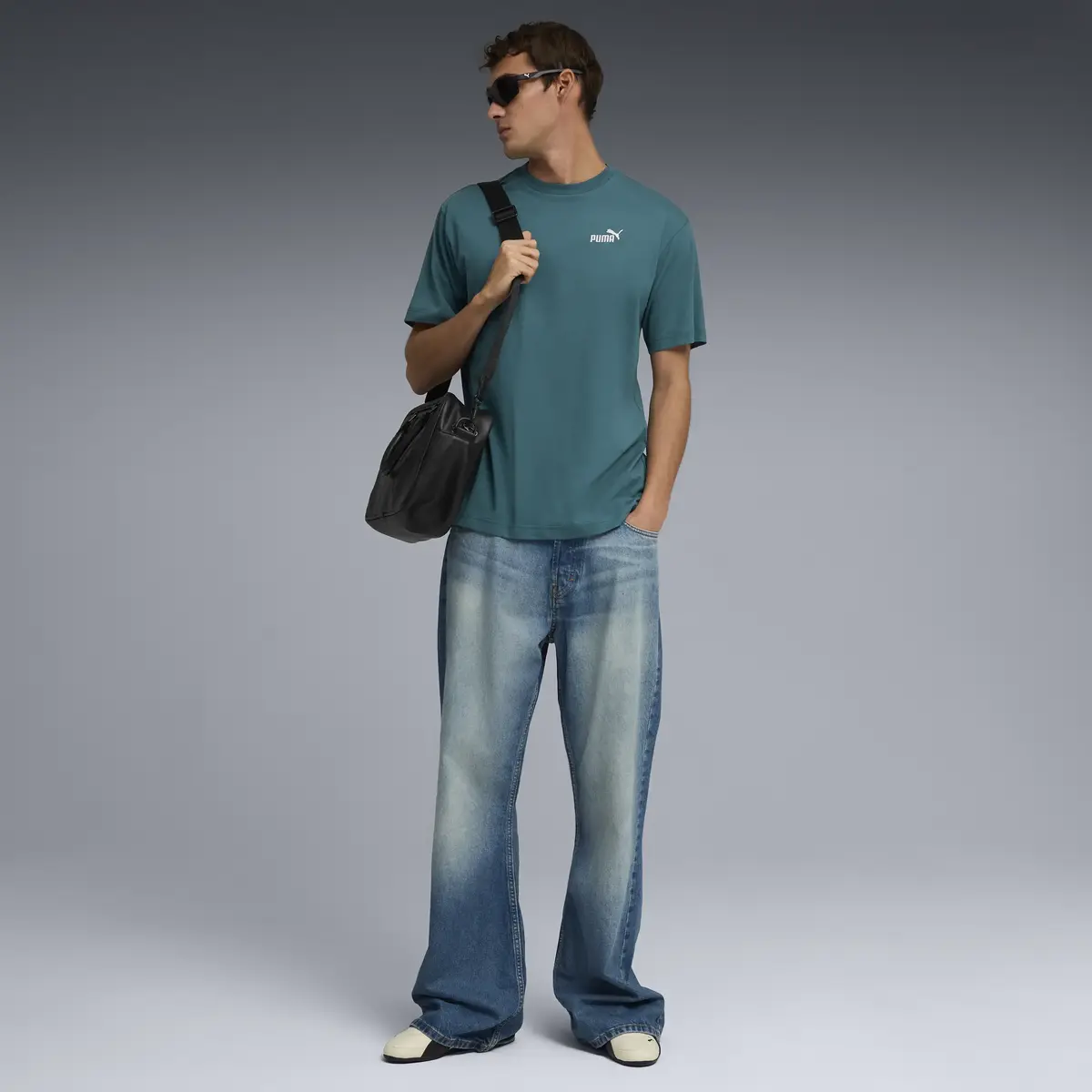 Puma ESS Relaxed No. 1 Logo Tee Mavi Erkek T-Shirt & Polo