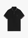 Tommy Hilfiger TIPPED SLIM FIT POLO, BDS Siyah Erkek T-Shirt & Polo