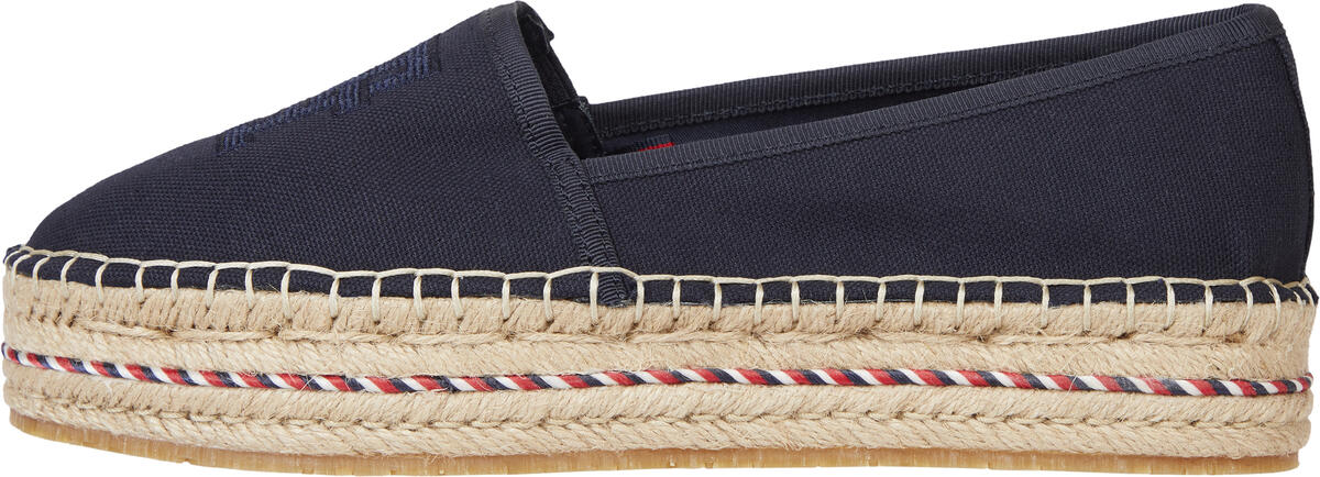 Tommy Hilfiger TH EMBROIDERED FLATF Kadın Siyah Ayakkabı