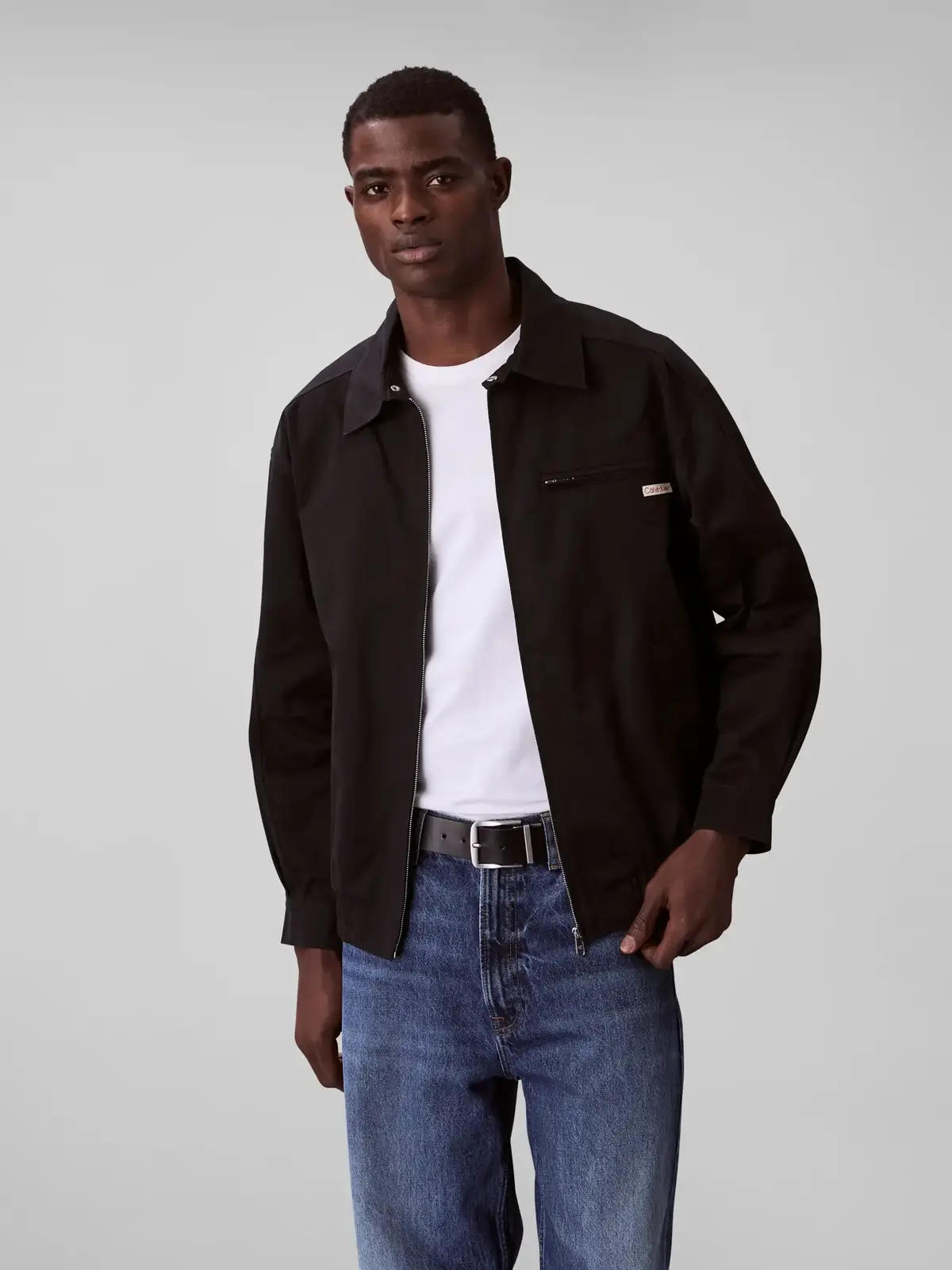 Calvin Klein A- LS COTTON FZ BLOUSON JACKET Siyah Erkek Ceket