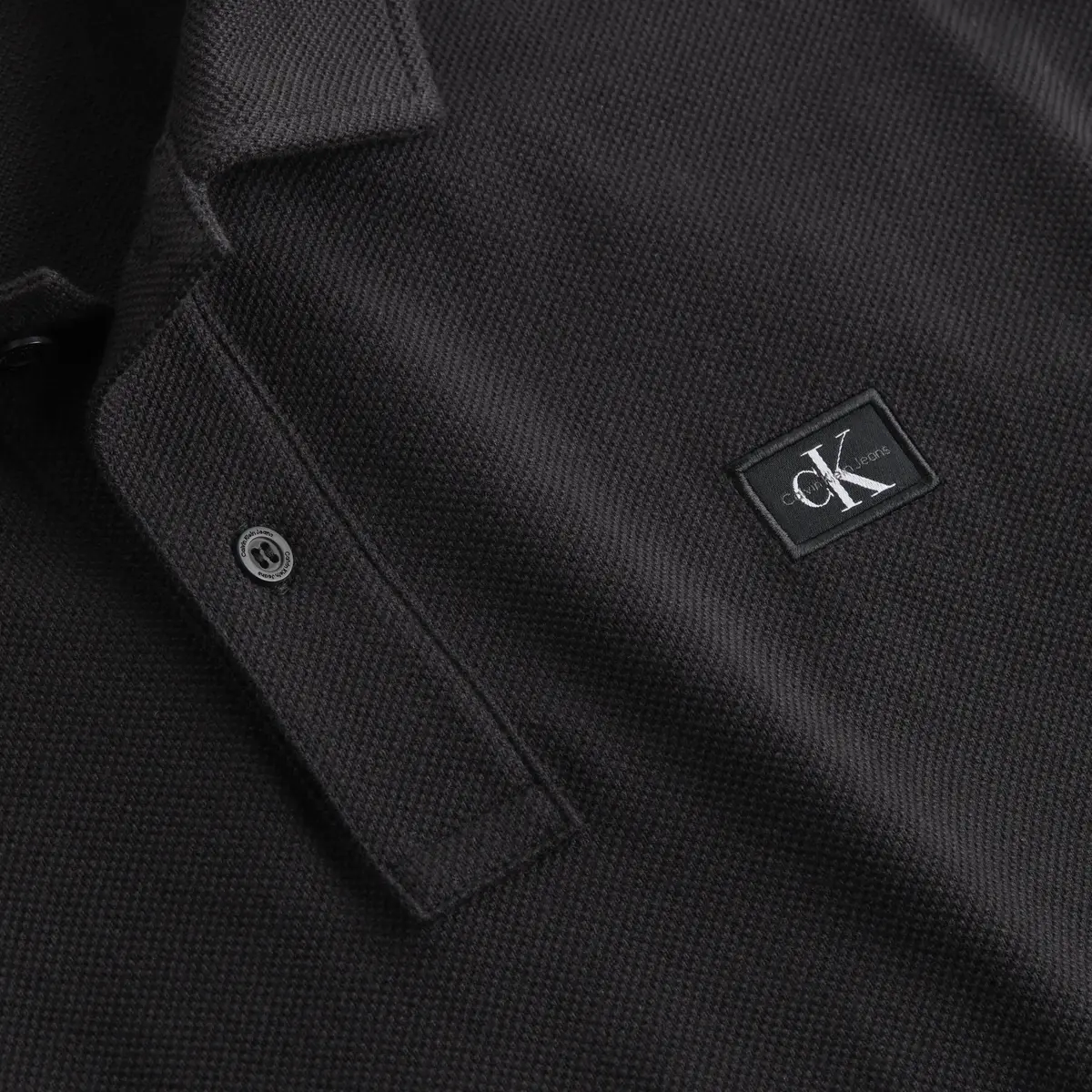 Calvin Klein WOVEN LABEL POLO, BEH Siyah Erkek T-Shirt & Polo