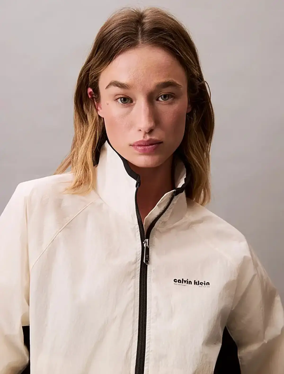 Calvin Klein RETRO TRACK JACKET Bej Kadın Ceket Calvin Klein RETRO TRACK JACKET Bej Kadın Ceket