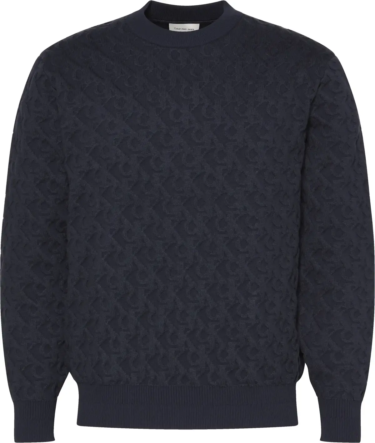 Calvin Klein A-REL AOP SWT Lacivert Erkek Kazak