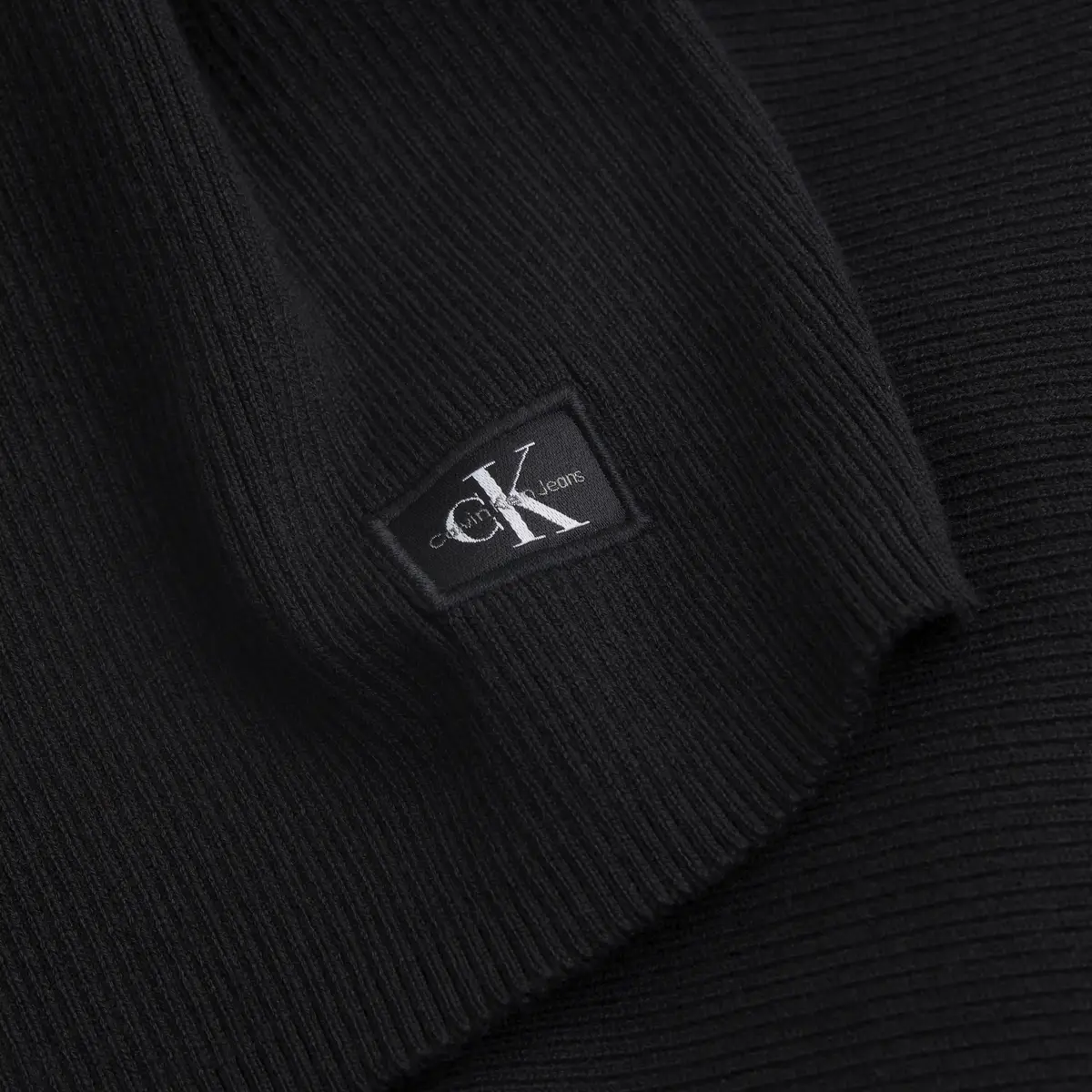 Calvin Klein WOVEN LABEL SWEATER, BEH Siyah Kadın Elbise-Etek