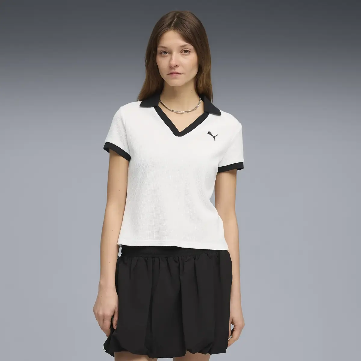 Puma WARDROBE ESS Polo Beyaz Kadın T-Shirt & Polo