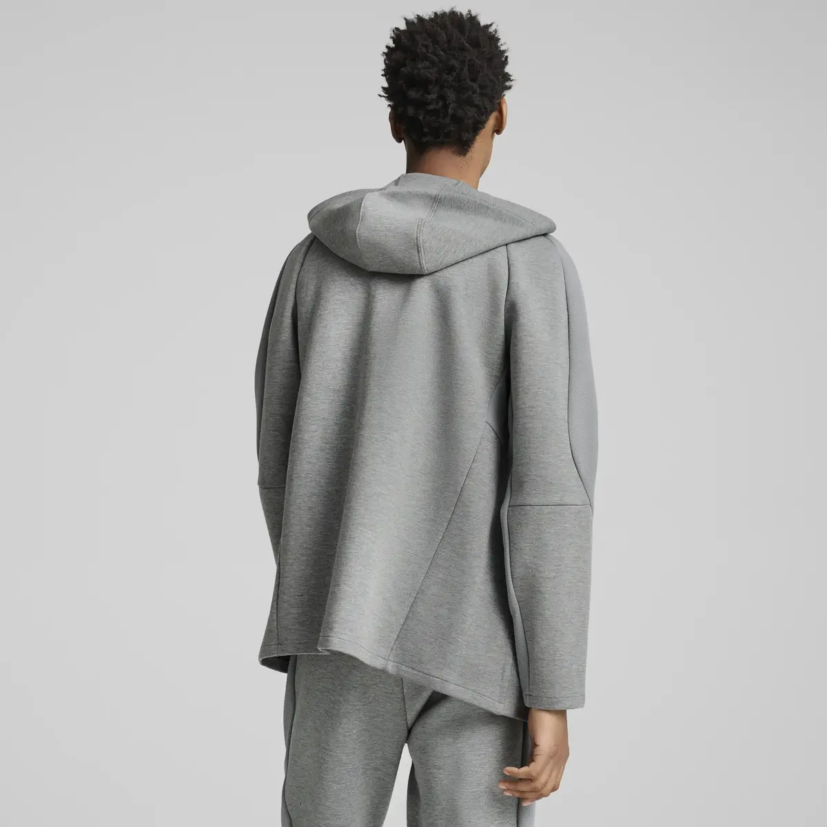 Puma EVOSTRIPE Full-Zip Hoodie Gri Erkek Sweatshirt