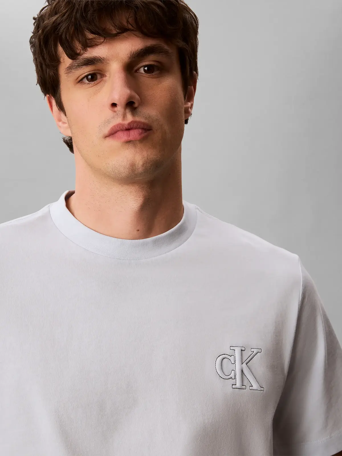 Calvin Klein SS 30S JERSEY EASY Beyaz Erkek Tişört