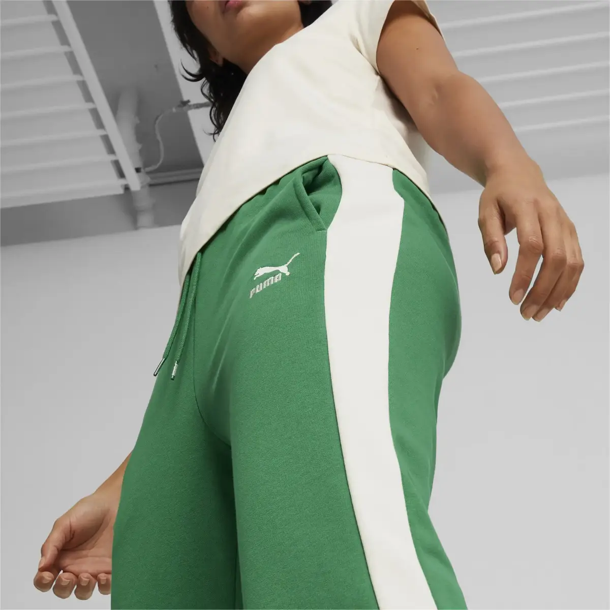 Puma ICONIC T7 Straight Pants Yeşil Kadın Eşofman Altı