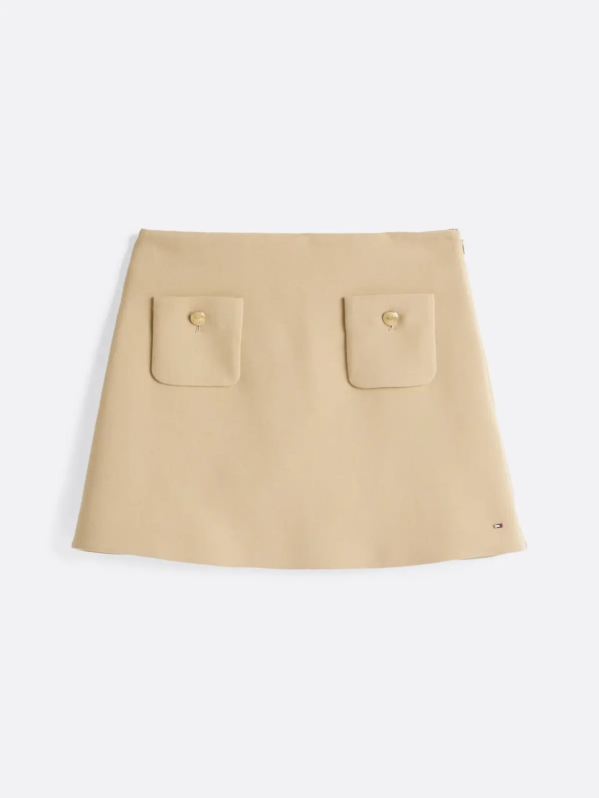 Tommy Hilfiger PUNTO SHORT SKIRT, 0GC Bej Kadın Elbise-Etek