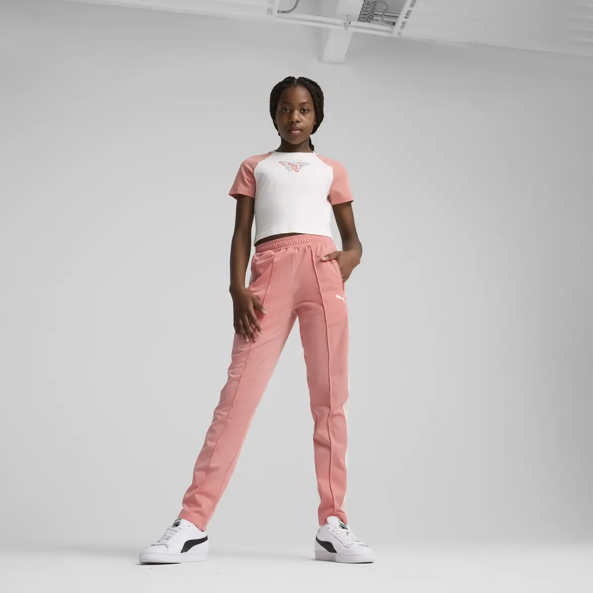 Puma BUTTERFLY VIBE Baby Tee Beyaz Kadın T-Shirt & Polo