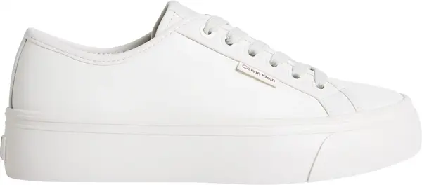 Calvin Klein VULC FLATF LACE UP LTH Kadın Beyaz Günlük Spor Ayakkabı