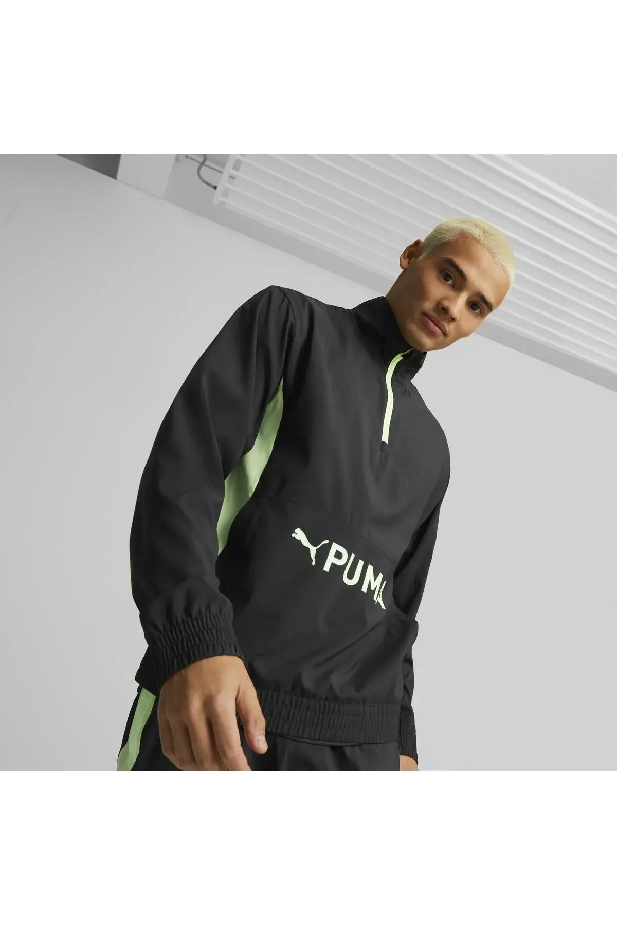 Puma Fit Heritage Woven 1/2 Zip Siyah Erkek Fermuarlı Sweatshirt
