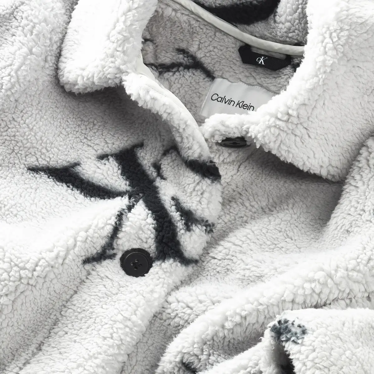Calvin Klein MONOGRAM AOP TEDDY C Kadın Beyaz Mont