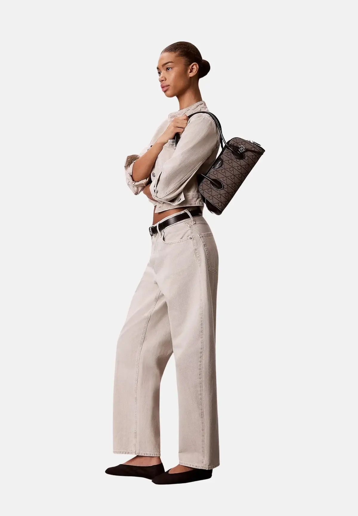 Calvin Klein EMBLEM TRIO JACQUARD, 8E3 Siyah Kadın Çanta
