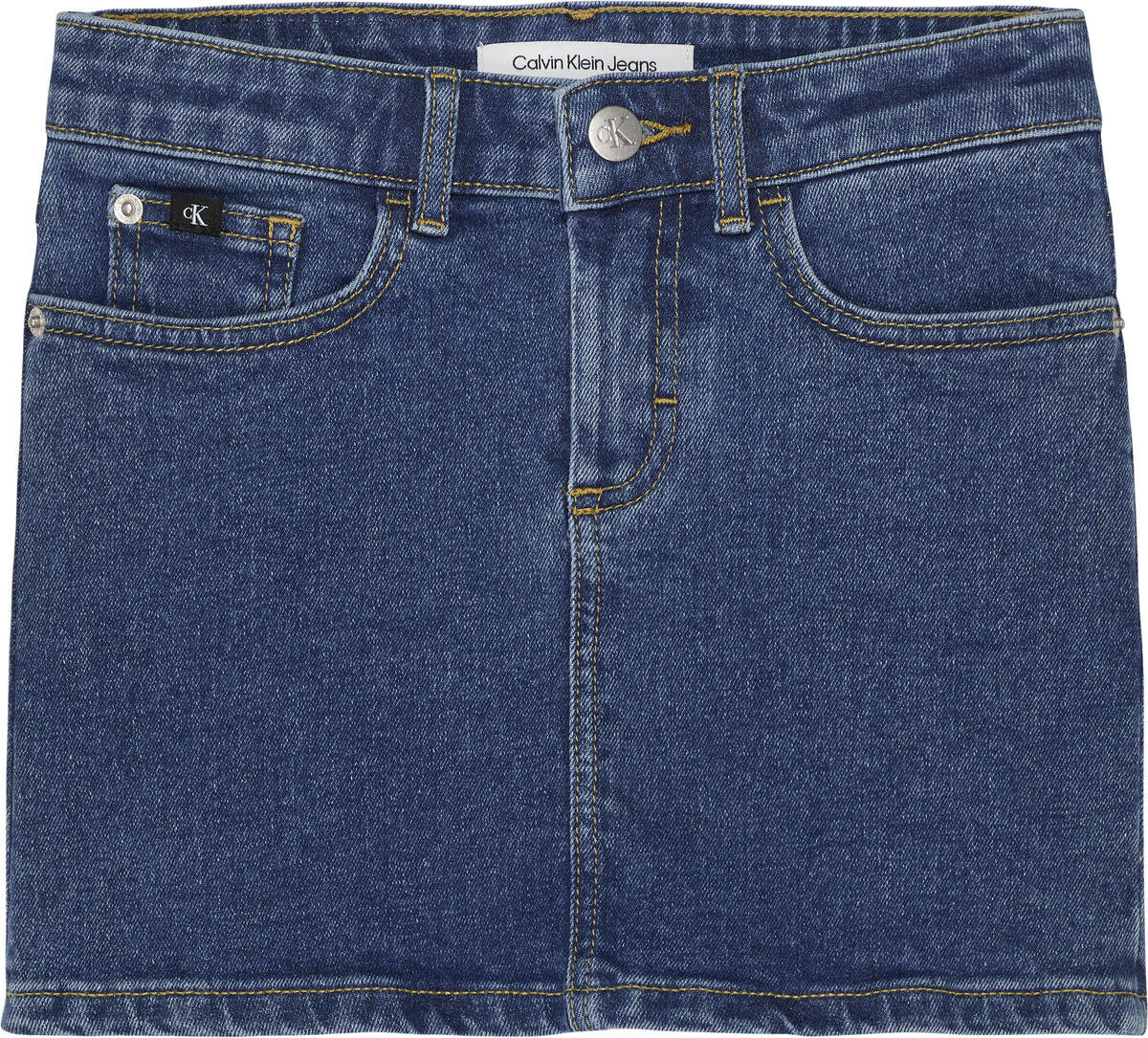 Calvin Klein DENIM SKIRT MID BLUE Kadın Mavi Etek