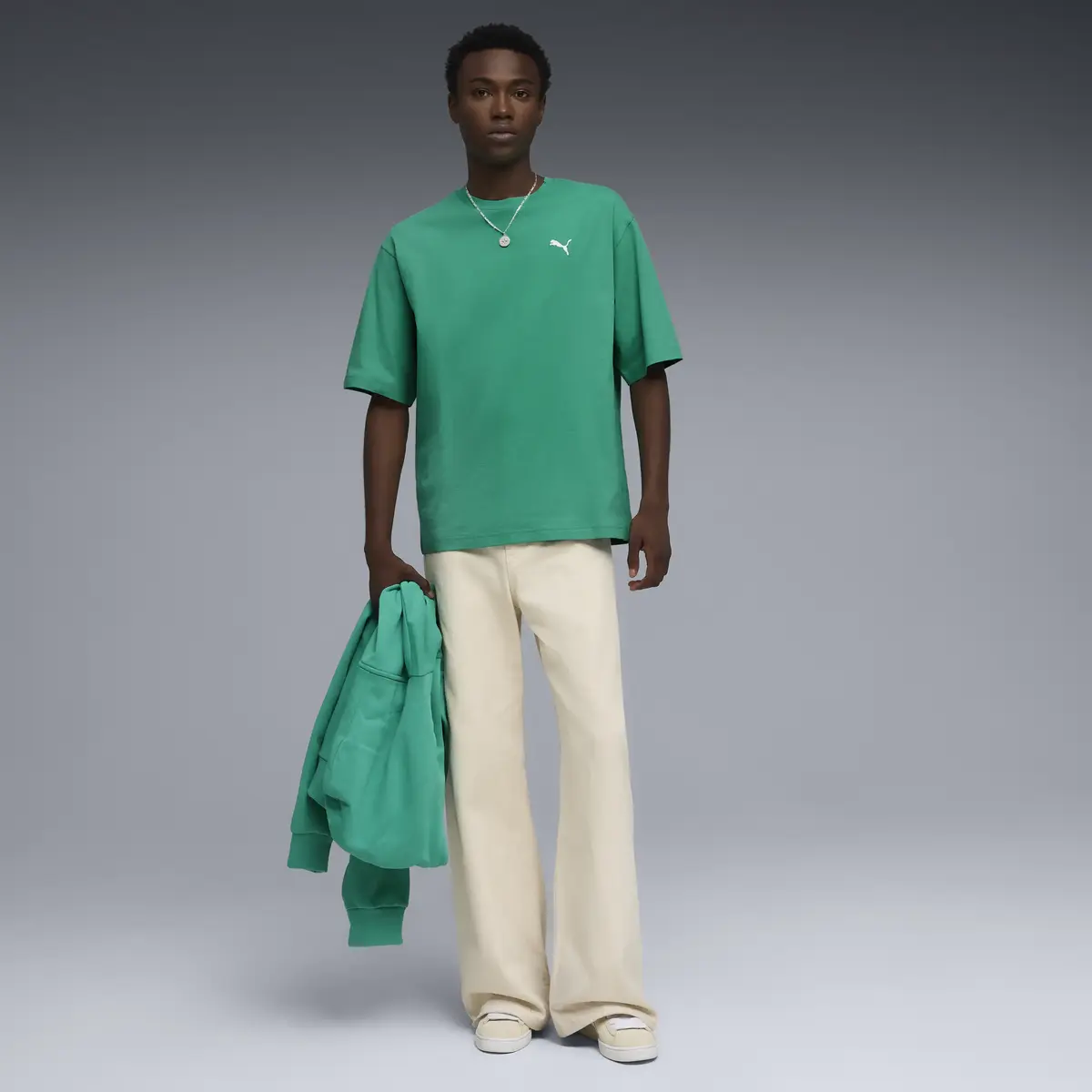 Puma WARDROBE ESS Boxy Tee Yeşil Erkek T-Shirt