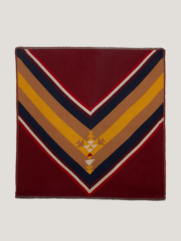 Tommy Hilfiger TH X P LARGE SQUARE Kadın Kırmızı Eşarp