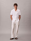 Calvin Klein SS CAMP COLLAR SOLID, YAA, S Beyaz Erkek Gömlek