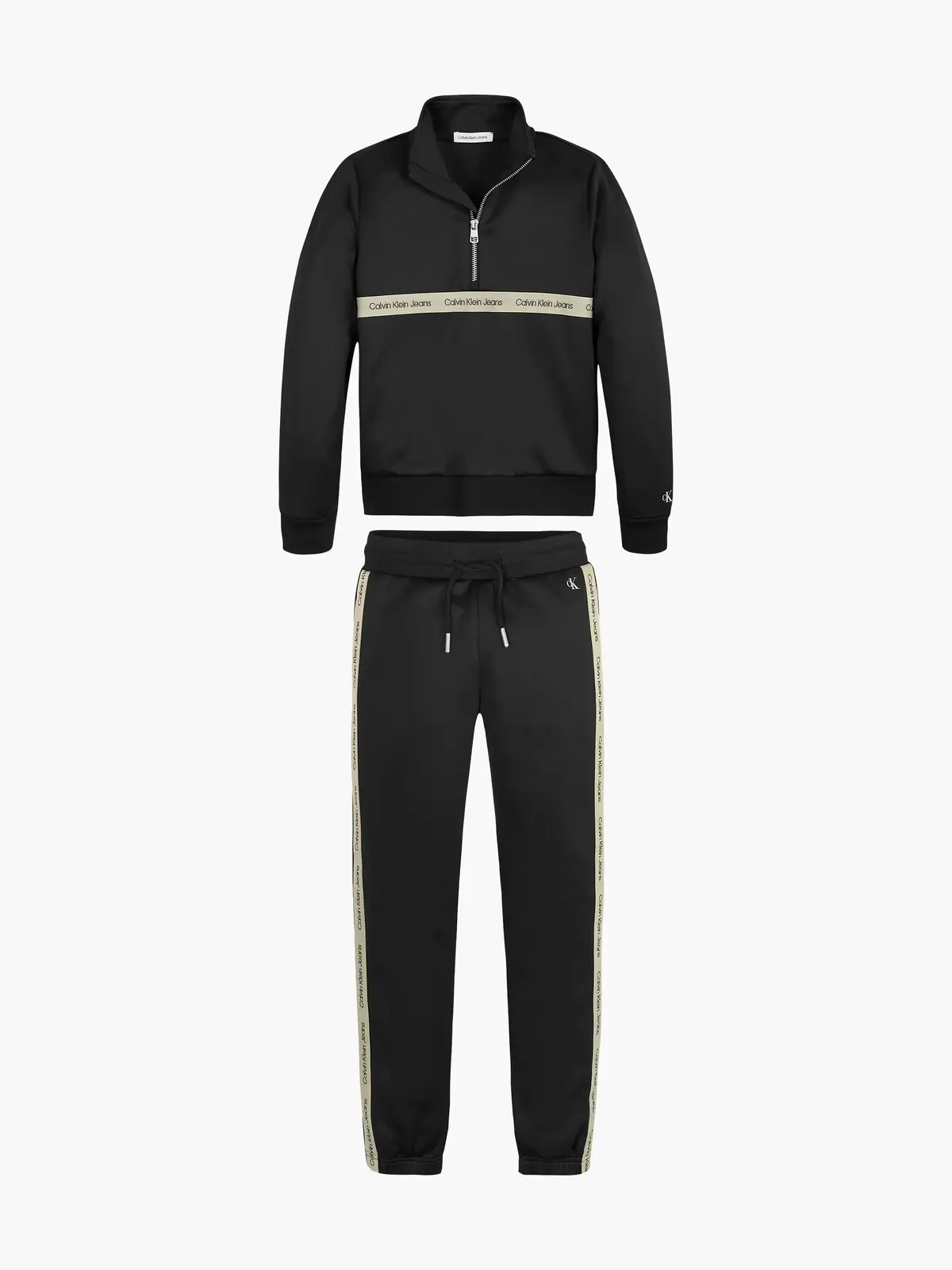 Calvin Klein LOGO TAPE ZIP-UP HWK Erkek Siyah Eşofman Takımı