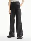 Calvin Klein FAUX LEATHER WIDE LE Kadın Siyah Geniş Paça Pantolon