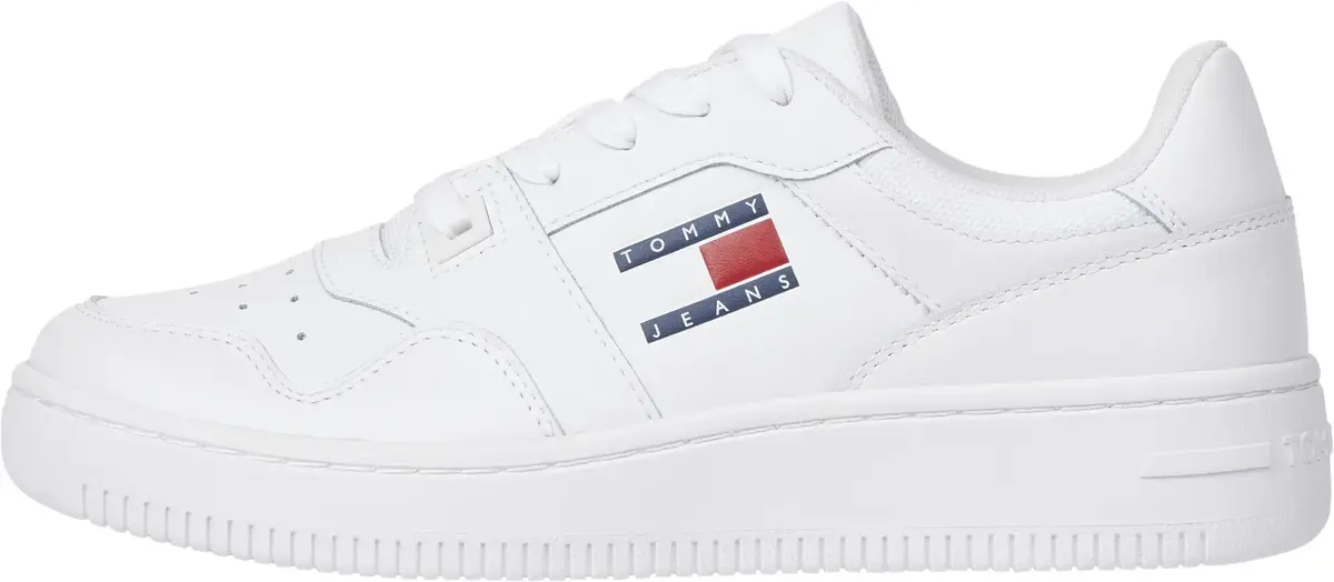 Tommy Hilfiger TJW RETRO BASKET ESS, YBS Beyaz Kadın Spor Ayakkabı & Sneaker
