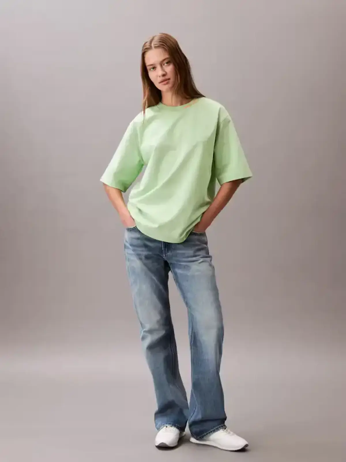 Calvin Klein A- COOLING JERSEY RELAXED TEE Yeşil Kadın Tişört